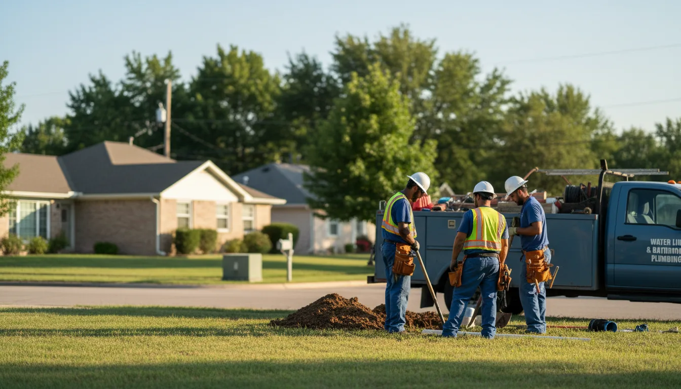 Residential water line and bathroom plumbing service in Woodbury, NJ